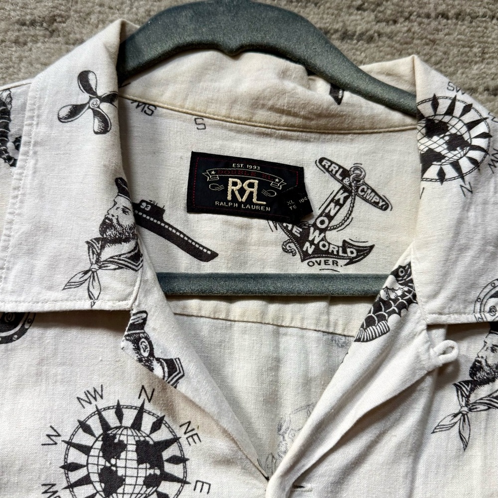 Ralph Lauren Double RL Rodeo Print Flannel Shirt / Grey/Black / Size XL
